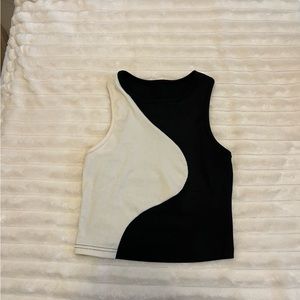 Black and off-white tank top